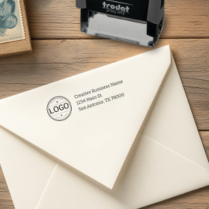 Business Logo Return Address Self-inking Stamp