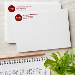 Business Logo Return Address Xmas Holiday White Envelope