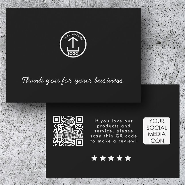 Business Logo Review Link QR Code Thank You Black (Business Logo Review Link QR Code Thank You Black)