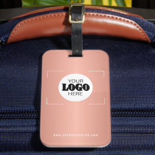 Business logo rosegold metallic promotional gift luggage tag