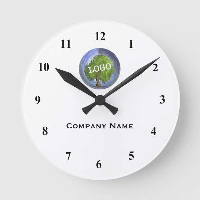 Business Logo Round Clock (Front)