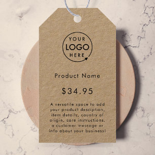 Business Logo   Rustic Kraft Product Price Tags