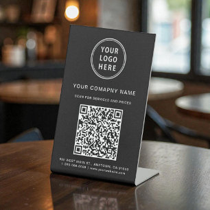 Business Logo Scan Me Create Your QR Code Pedestal Sign