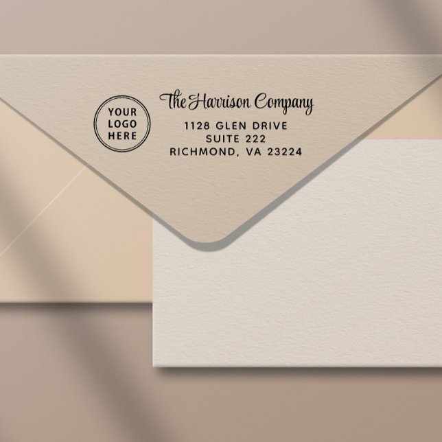 Business Logo Script Return Address Self-inking Stamp (Creator Uploaded)