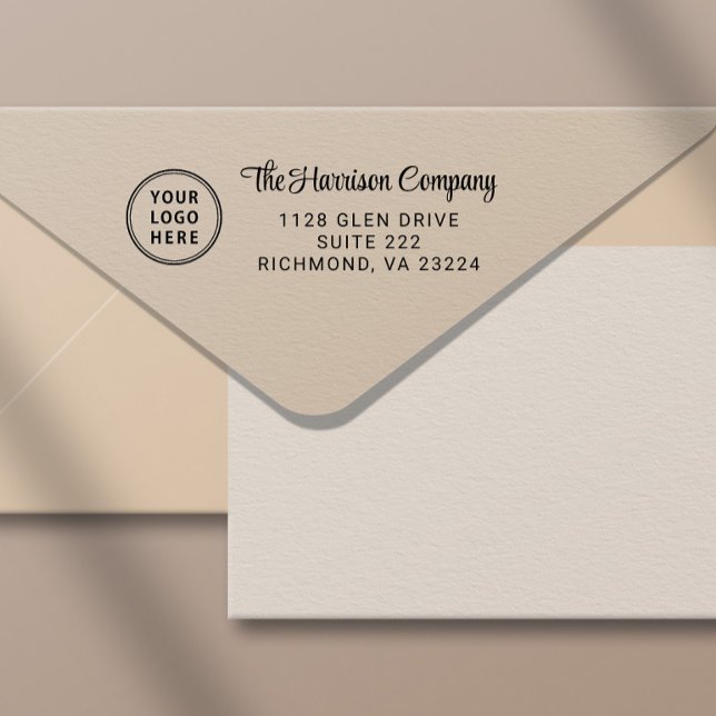 Business Logo Script Return Address Self-inking Stamp (Creator Uploaded)