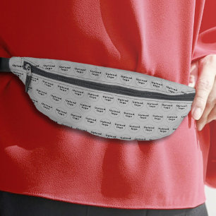 Business Logo Seamless Pattern on Grey Fanny Pack