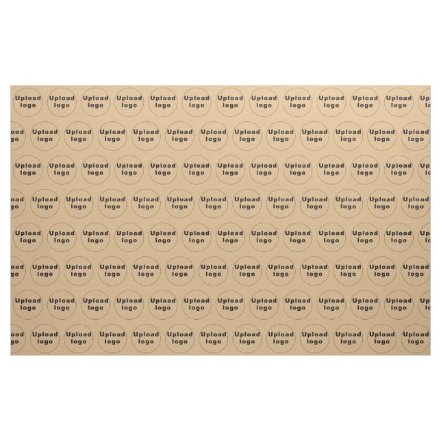 Business Logo Seamless Pattern on Light Brown Fabric (Yard)
