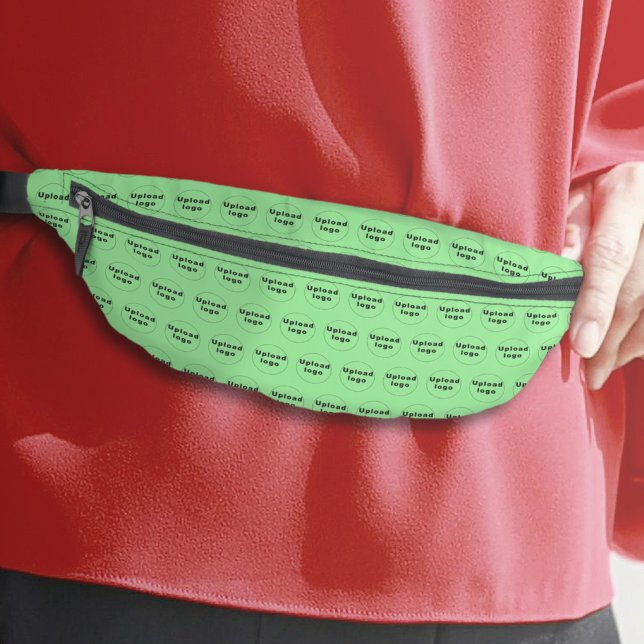 Business Logo Seamless Pattern on Light Green Bum Bags (Business logo seamless pattern on light green fanny pack)