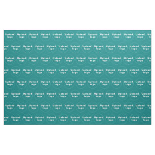 Business Logo Seamless Pattern on Teal Green Fabric