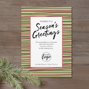 Business Logo Season's Greetings Holiday Card