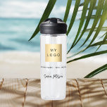 Business logo signature name brand colour water bottle<br><div class="desc">Transparent background. Personalise and add your business logo,  a text and name/signature (delete if not wanted)  Black text. You can add your brand colour as background.</div>