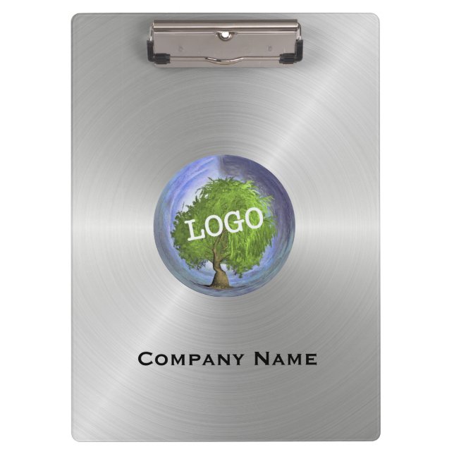 Business Logo Silver Clipboard (Front)
