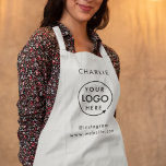 Business Logo | Silver Grey Employee Staff Name Apron<br><div class="desc">A simple silver grey custom business template in a modern minimalist style which can be easily updated with your company logo and text. If you need any help personalising this product,  please contact me using the message button below and I'll be happy to help.</div>
