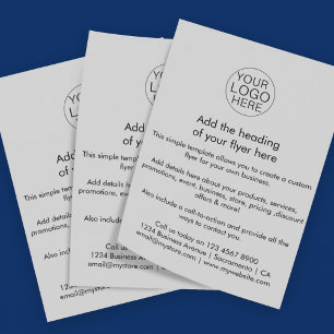 Business Logo Simple Black Grey Custom Flyer