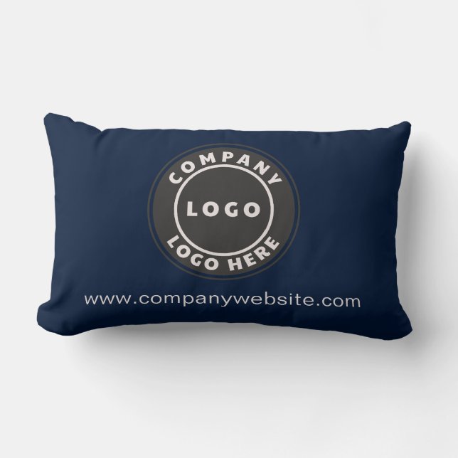 Business Logo Simple Company Showroom Decor Custom Lumbar Cushion (Front)