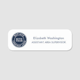Business Logo Simple Corporate Employees Magnetic Name Tag