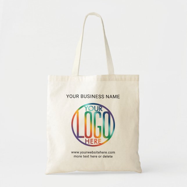 Business Logo Simple Corporate Promotional Swag Tote Bag (Front)
