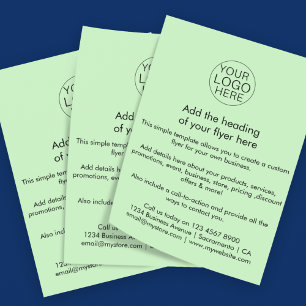 Business Logo   Simple Light Green Custom Flyer