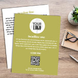 Business Logo Simple Minimalist Gold Flyer<br><div class="desc">This design features a business flyer,  you can add your logo,  as well as your URL QR code,  with a simple minimalist,  modern,  gold and white style with an elegant,  create-your-own template,  perfect for any small business.</div>