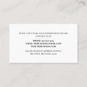 Business Logo Simple Minimalist Script Appointment Card