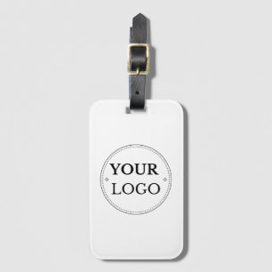 Business Logo Simple Minimalist White Luggage Tag