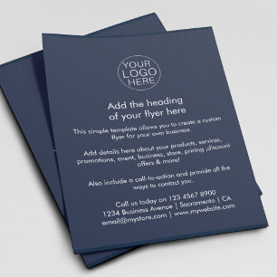 Business Logo   Simple Navy Blue Custom Flyer