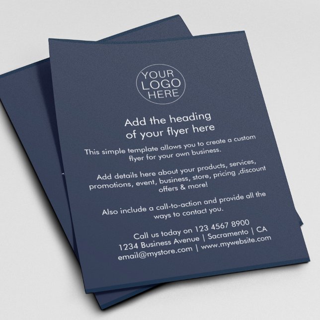 Business Logo | Simple Navy Blue Custom Flyer (Creator Uploaded)