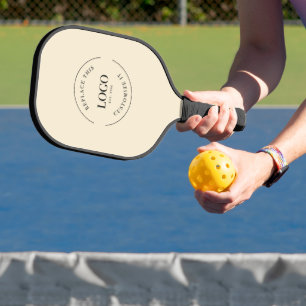 Business logo Simple Promotional Beige Custom Pickleball Paddle