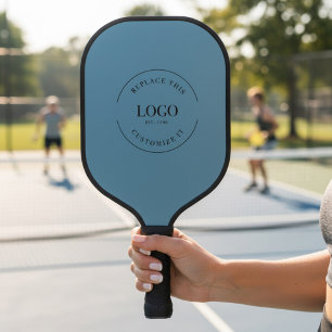 Business logo Simple Promotional Blue Custom Pickleball Paddle