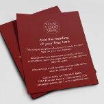 Business Logo | Simple Red Custom<br><div class="desc">A simple custom burgundy red and white text business flyer template in a simple minimalist style which can be easily modified and updated with your own business logo,  product details,  pricing and more! Choose the size of the flyer and type of paper from the options menu.</div>