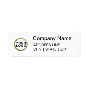 Business Logo Simple Return Address Labels   White