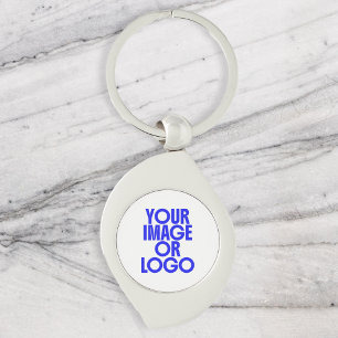 Business Logo Simple White Key Ring