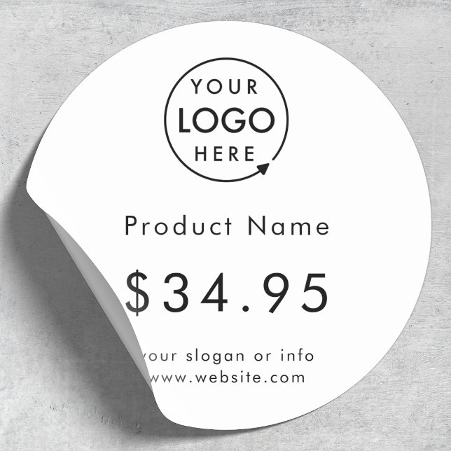Business Logo | Simple White Price Tag Sticker (Creator Uploaded)