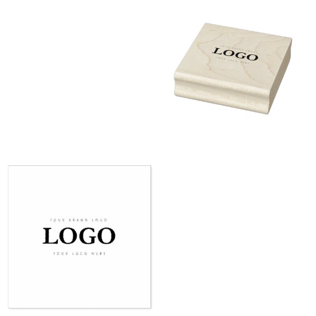 Business Logo Simple Wood Art Stamp (Stamped)