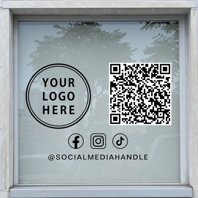 Business Logo Social Media Create Your QR Code (Business Logo Social Media Create Your QR Code Window Cling)