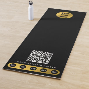 Business Logo Social Media QR Code Yoga Studio Yoga Mat