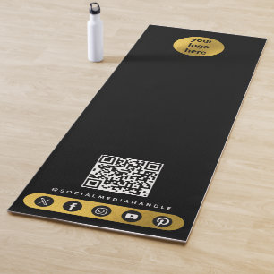 Business Logo Social Media QR Code Yoga Studio Yoga Mat