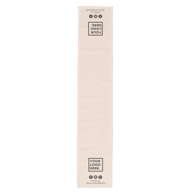 Business Logo Social Media Soft Pink Event Display Medium Table Runner (Front)