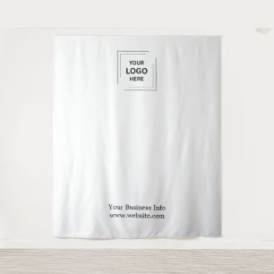 Business Logo   Step and Repeat Grey Photo  Tapestry