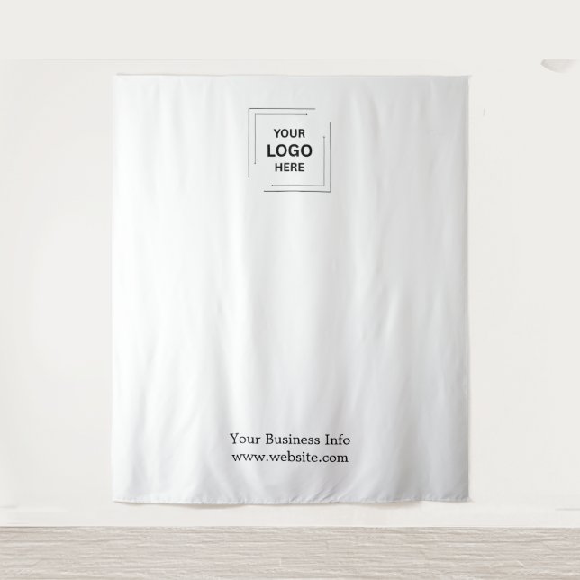 Business Logo | Step and Repeat Grey Photo  Tapestry (Front)