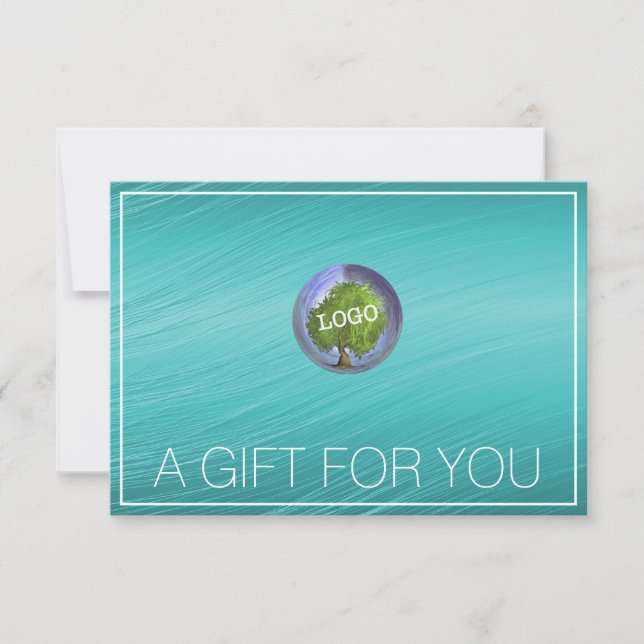 Business Logo Teal Gift Certificates (Front)