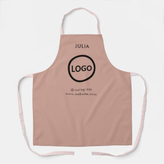 Business Logo Terracotta Employee Staff Name Apron