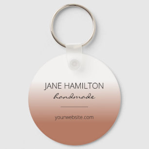 Business Logo Terracotta Simple Keychain