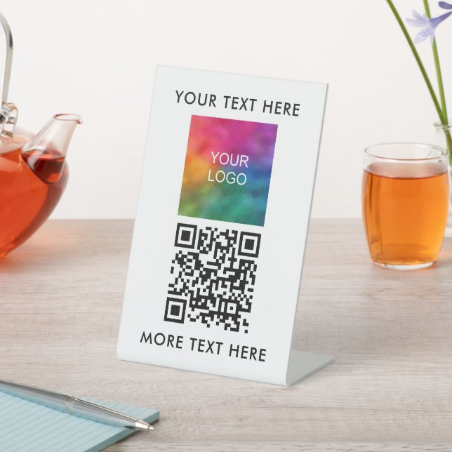 Business Logo Text Customisable Simple Template Pedestal Sign (In SItu)