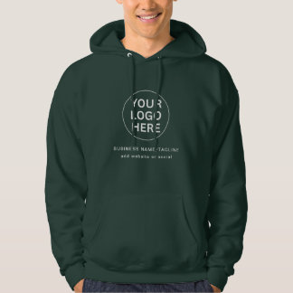 Business Logo & Text l Deep Forest Green Unifrom Hoodie
