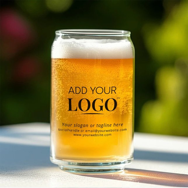  Business Logo & Text Promotional Corporate Beer Can Glass (Creator Uploaded)