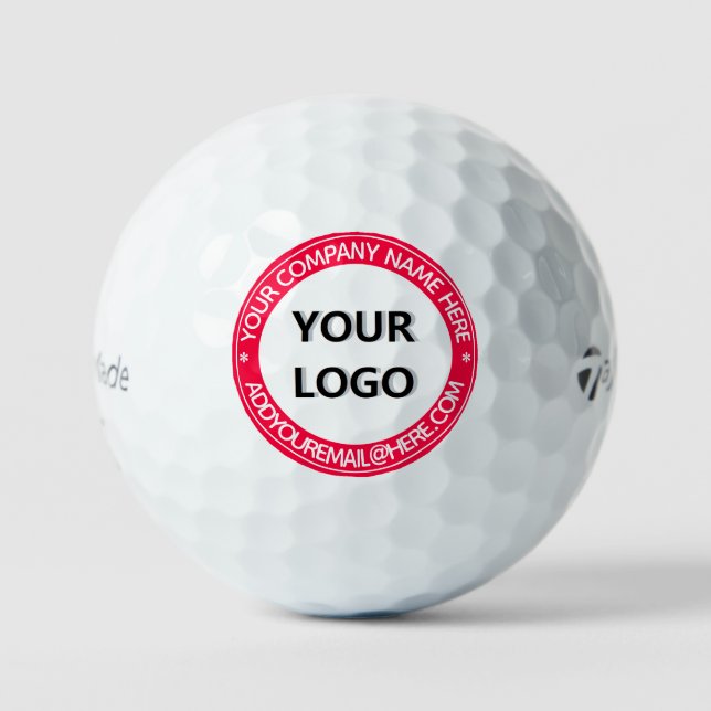 Business Logo Text Promotional Golf Balls Template (Front)