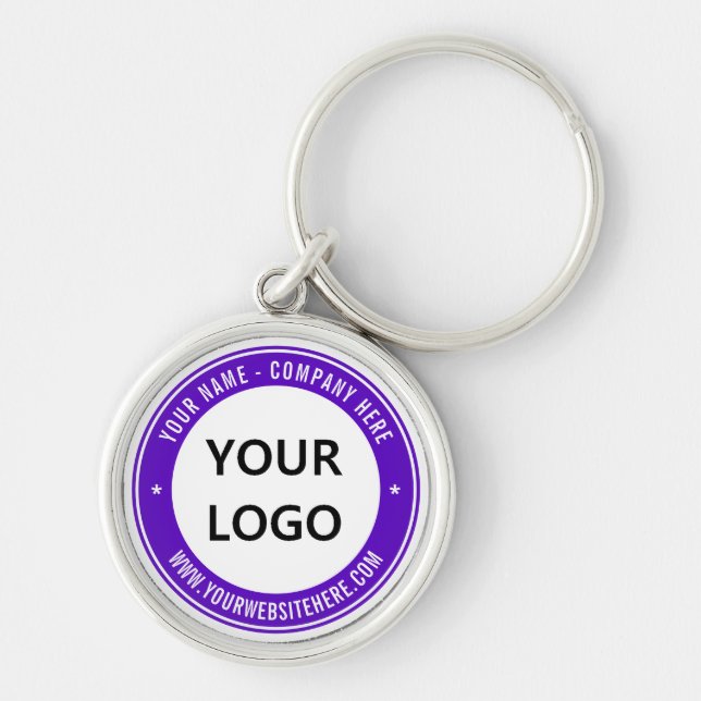 Business Logo Text Promotional Keychain Template (Front)