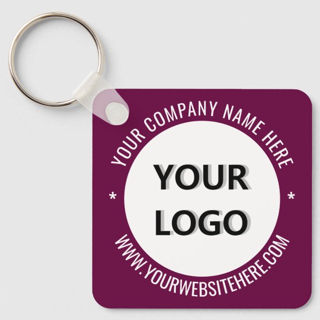 Business Logo Text Promotional Keychain Template (Front)