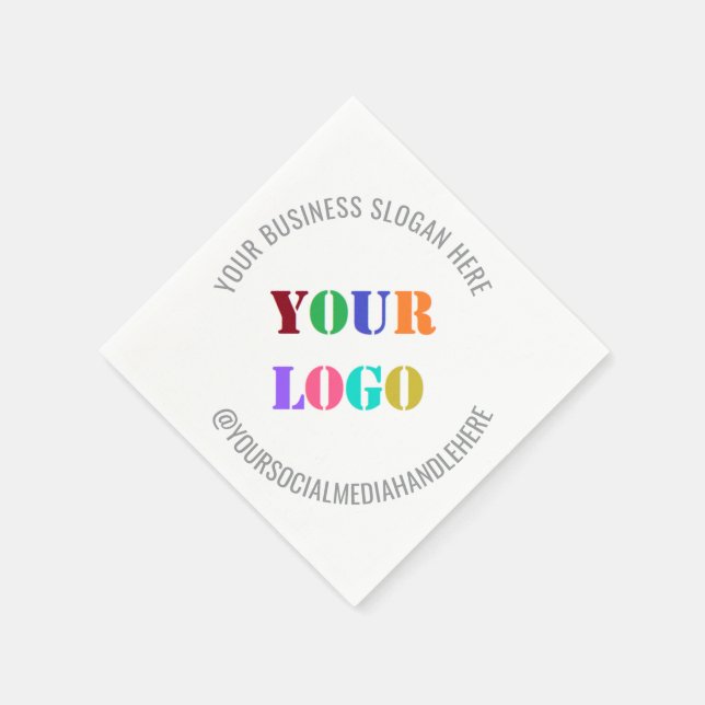 Business Logo Text Promotional Napkins Template (Corner)